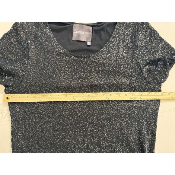 Victoria’s Secret Mini Dress Size Medium Black Sequin Supermodel Essentials $98 - Picture 11 of 13